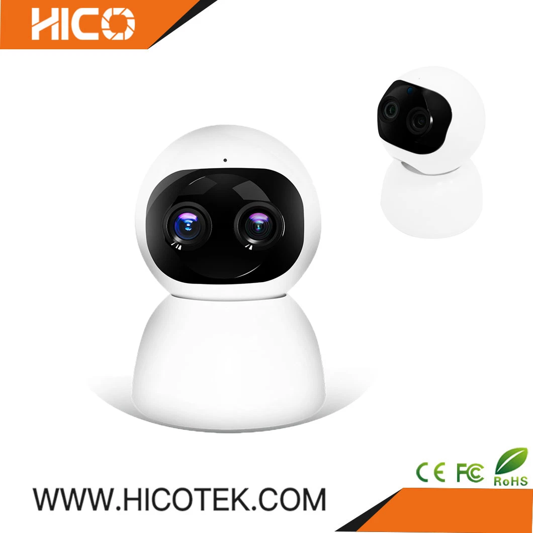 2MP IP Wireless Robot P/T Auto-Tracking Two-Way Audio WiFi Binocular Baby Monitor CCTV Home Security Camera