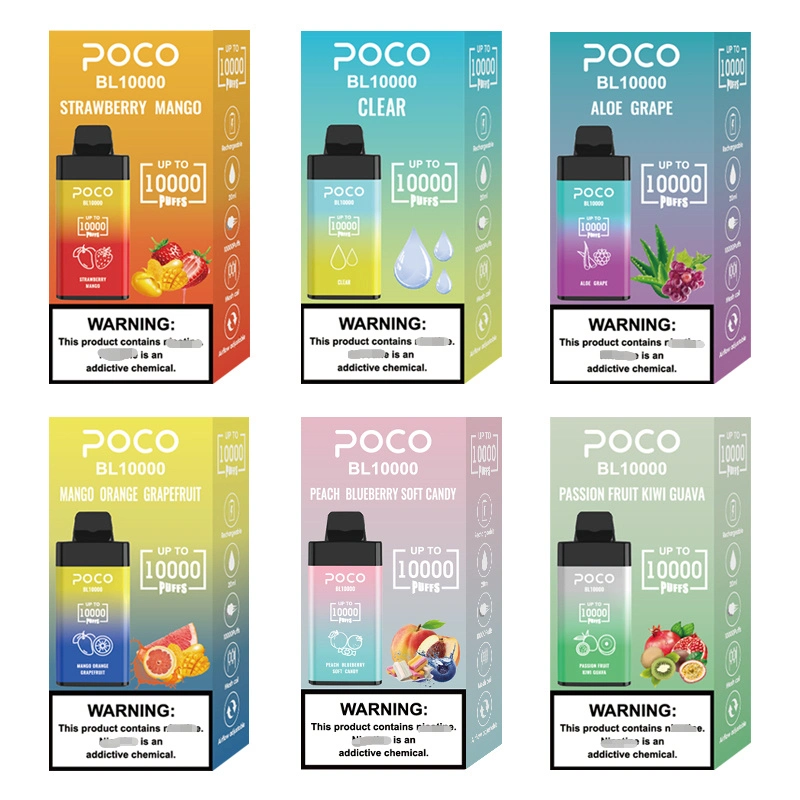 Almacén Europeo de Alemania Poco10000 Puffs desechables VAPE poco BL 10000 Electronic Cigarette VAPE Pen recargable Airflow ajustable 20ml 15flaovrs dispositivo