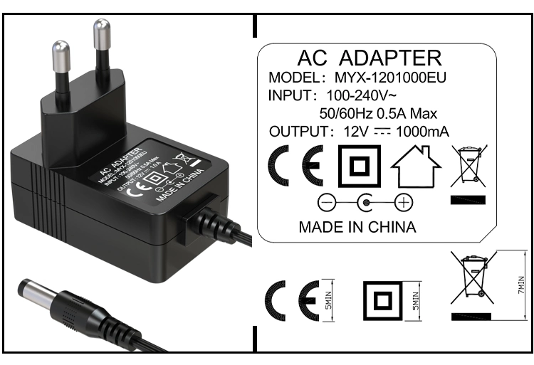 EU Plug White 12V 24V 0.5A 1A 12W 12W Switching Power Supply AC/DC Power Adapters