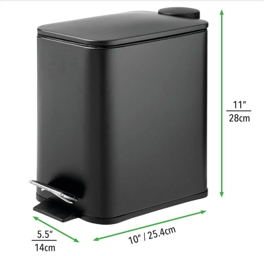 Metal Rectangle Wastebasket Garbage Container Bin