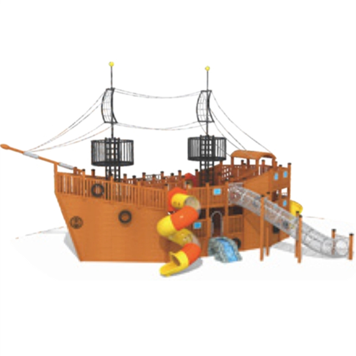 Kinder Gemeinschaft Park Outdoor Spielplatz Ausrüstung Holzpiraten Schiff QS13