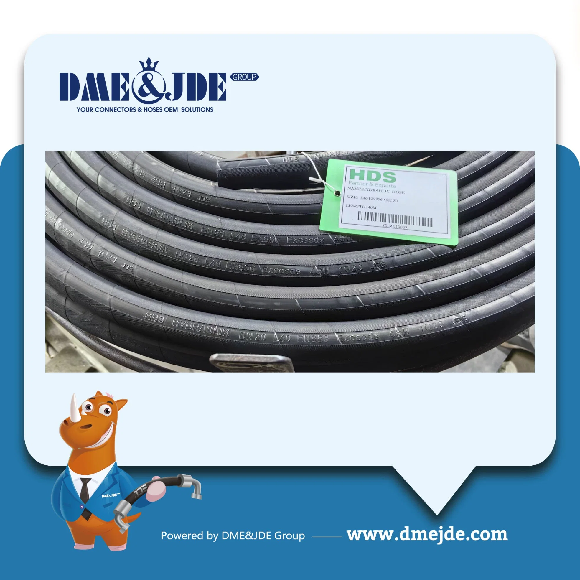 R17 Wire Braided Fluid Hose with Smooth Outer Cover