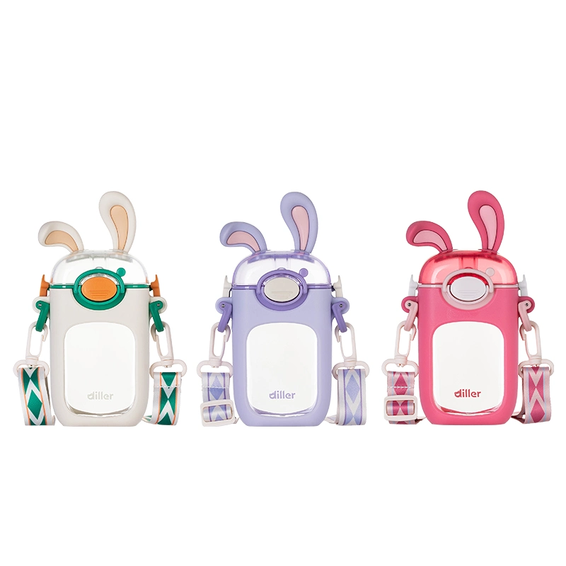 Wholesale/Supplier Rabbit Kids Tritan BPA Free Plastic Water Bottles with Strap