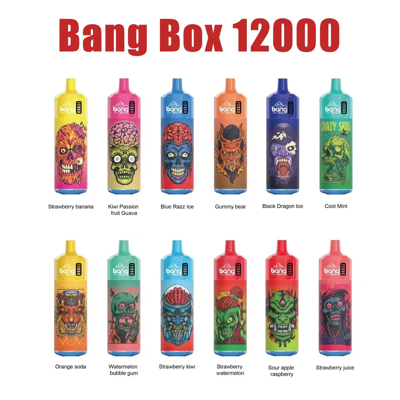 Cuadro de Bang 12000 Puff Vape desechable cigarrillo Pen E 650mAh Batería Recargable 25 ml carros precargada Bang Box 12K bocanadas Randm desechables Vapers Tornado.