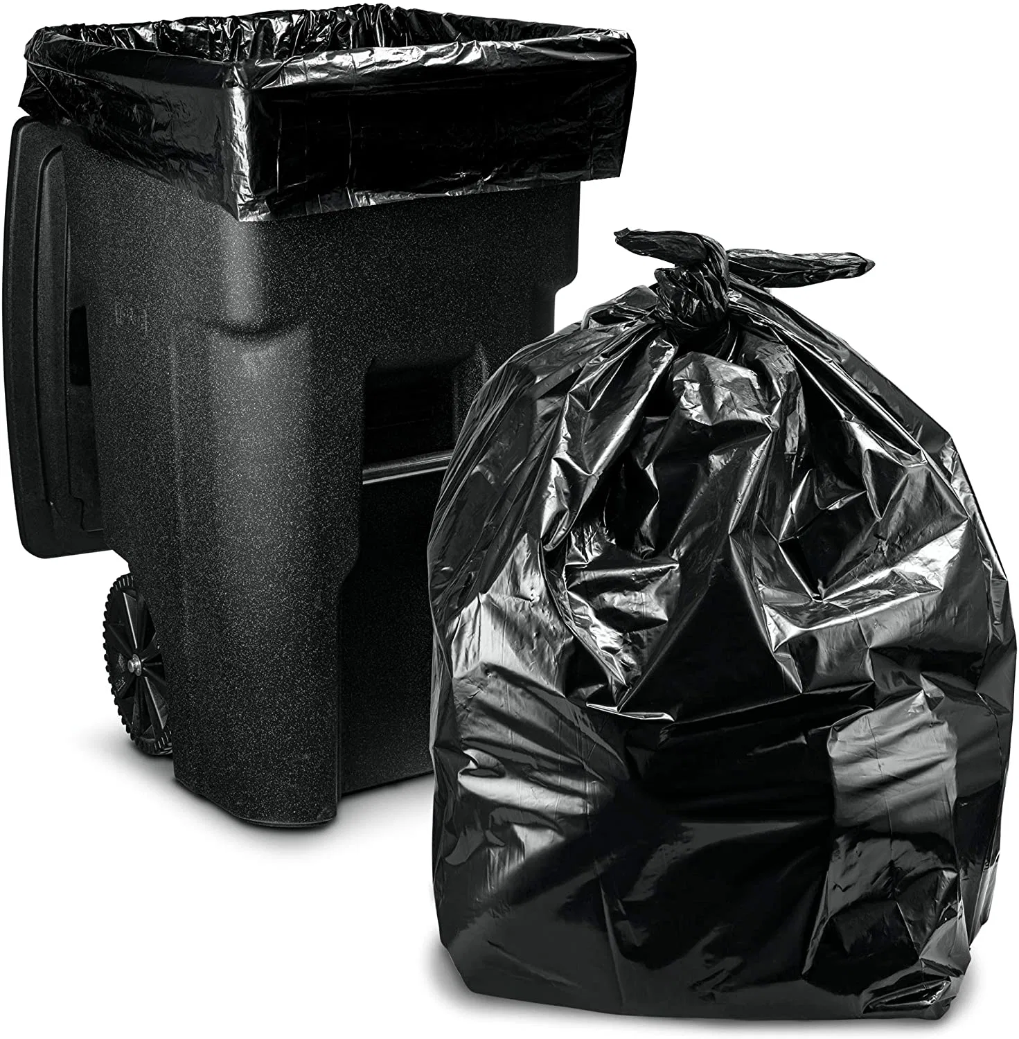 Großhandel große schwarze Heavy Duty kann Liner mit Twist Tie große 95, 96, 100 Gallone Müllbeutel, Papierkorb kann Liners Super Value Pack