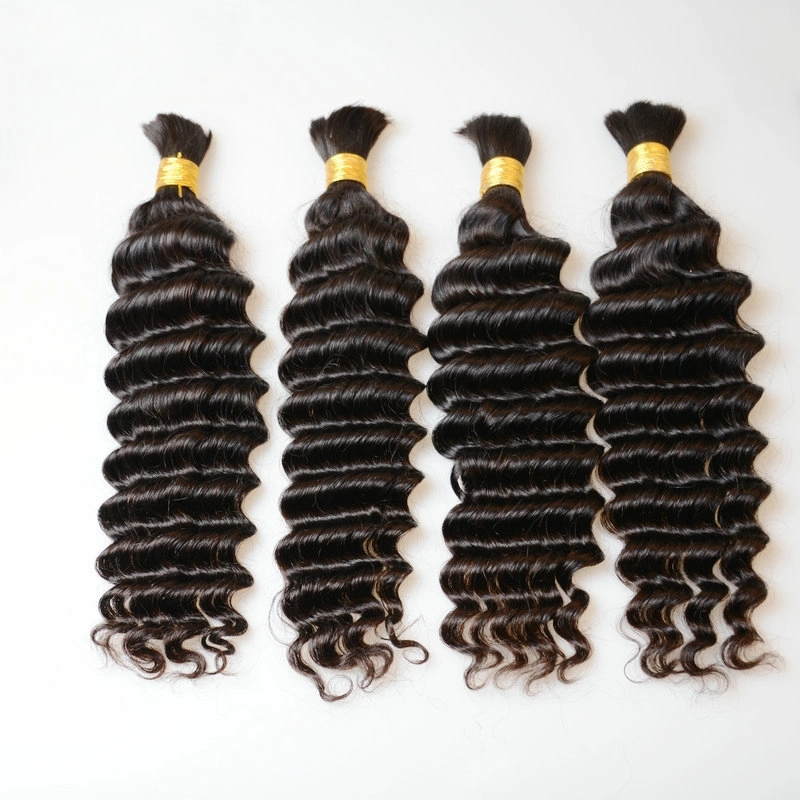 Brazilian Deep Wave Bulk for Braiding No Weft Remy Human Hair Bulk