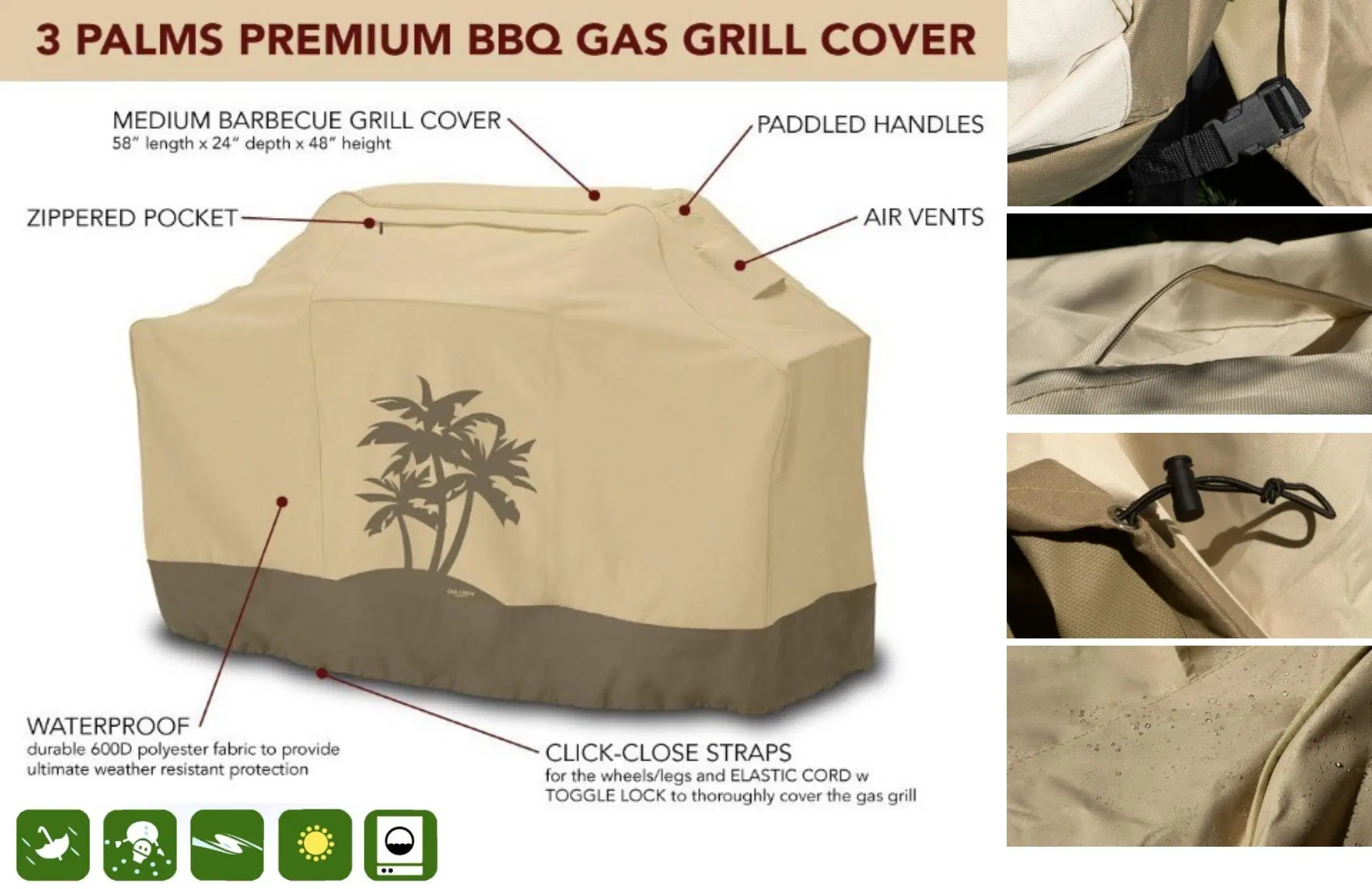 BBQ Gas Grill Protect Cover / Colors and Logo Prints Can Be Different