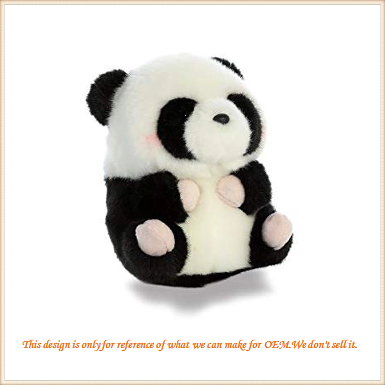 Lovely Soft Animal Plastic Eyes White and Black Panda Toys/ Custom Animal Plush Toys