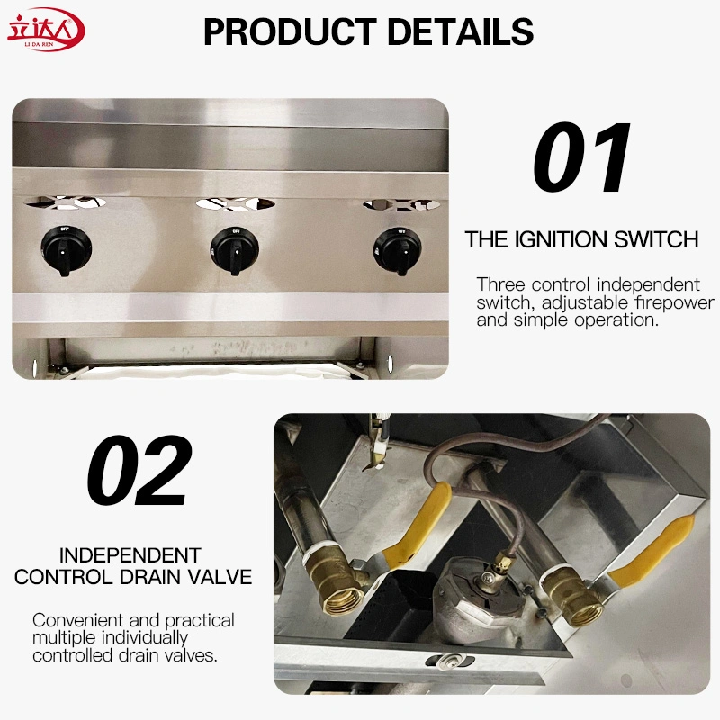 China OEM Precio Mayorista/Proveedor CE aprobado Venta en caliente Acero inoxidable Counter Top-6 Plate Commercial Western Pasta Gas Pasta Cooker Western Restaurante Cocina