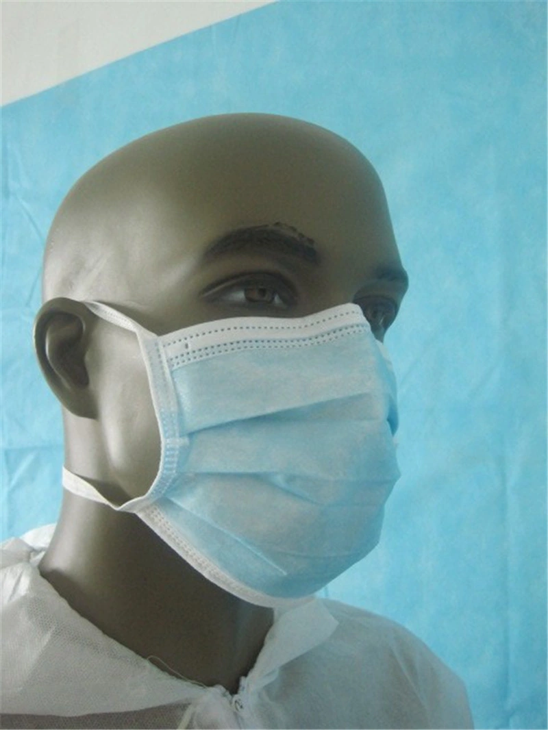 Blue or White Tie-on Face Mask