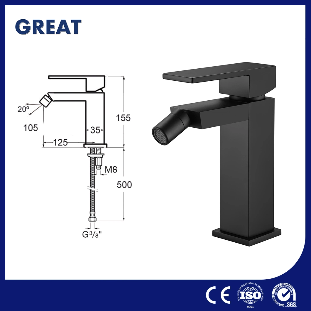 Bidé de latón grandes Faucets Fabricantes OEM bidet de una sola palanca personalizada Grifo China Gl8207bl82 Bidé grifo Antique Bidé Lavarropas