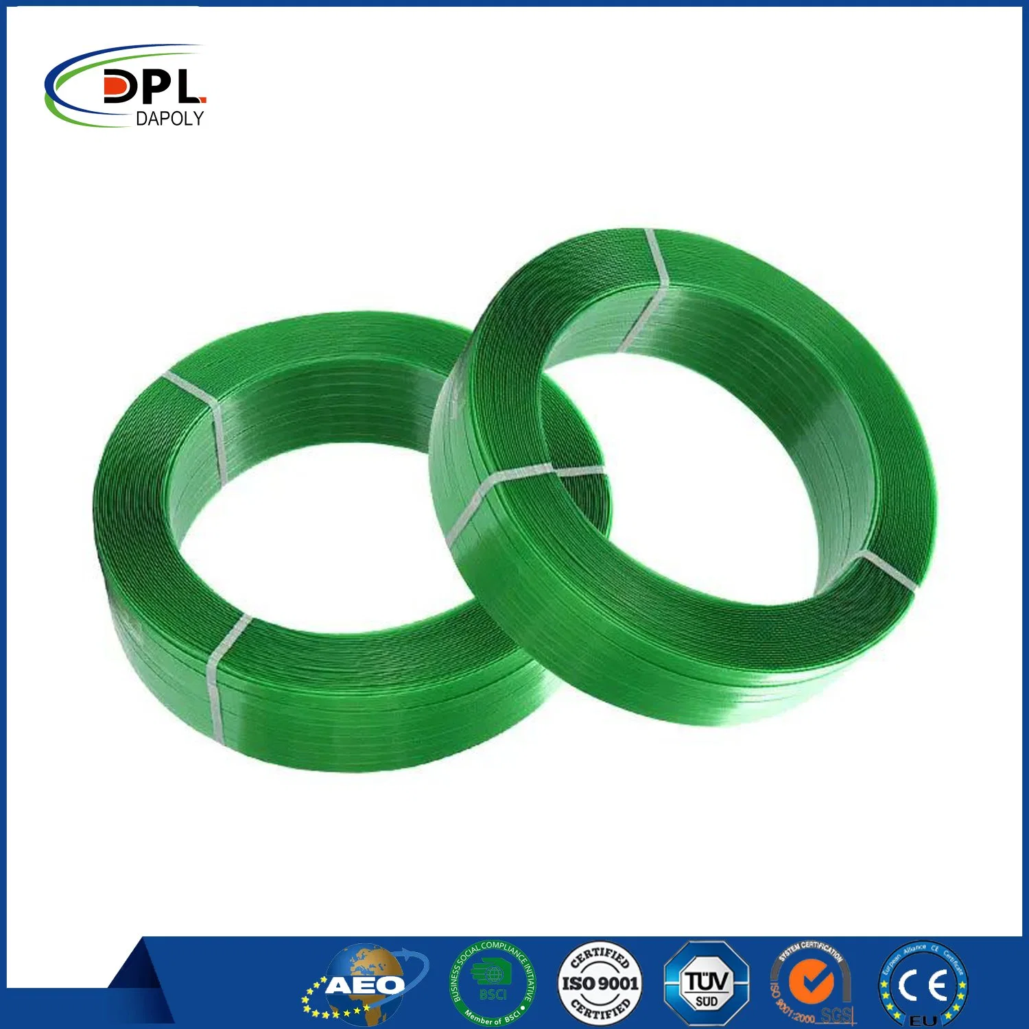 16mm Width 20kg/Roll Plastic Packing Belt Packing Machine Belt Green Pet Strapping Tape Sale