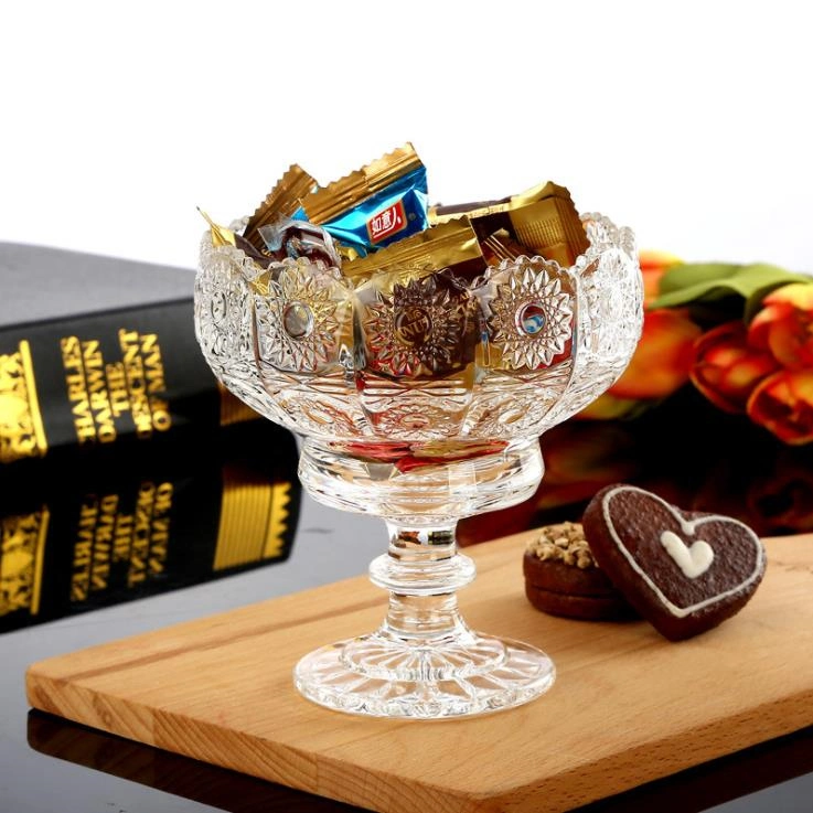 Ice Cream Glass Cup Salad Mug Home Decoration Goblet Glassware Candy Jar Fruit Glass Bowl Fruit Plate