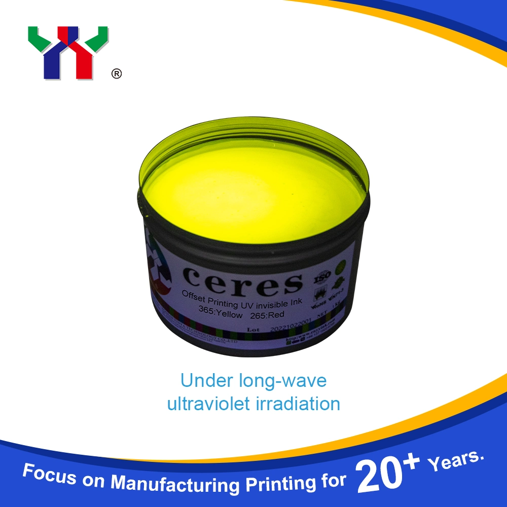 Hot Sale High quality/High cost performance  Security Ink Offset UV Invisible for Security Paper, Long Wave Yellowshort Wave Red, Change The Color Under The UV Lamp, 1kg/Can