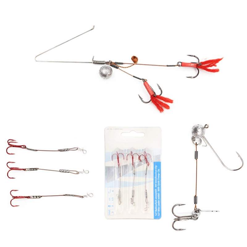 6cm/14cm 10g/15g Reed Lock Needle Fish Hook Fishing Set Wire Line Set with Elastic Sea Fishing