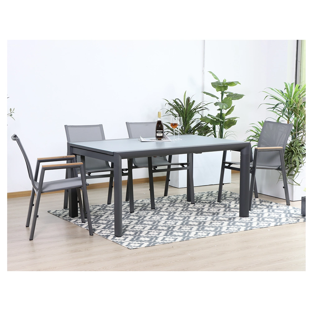 Metal Extensible OEM Foshan Hotel Furniture Outdoor Dining Table Set with Cheap Price