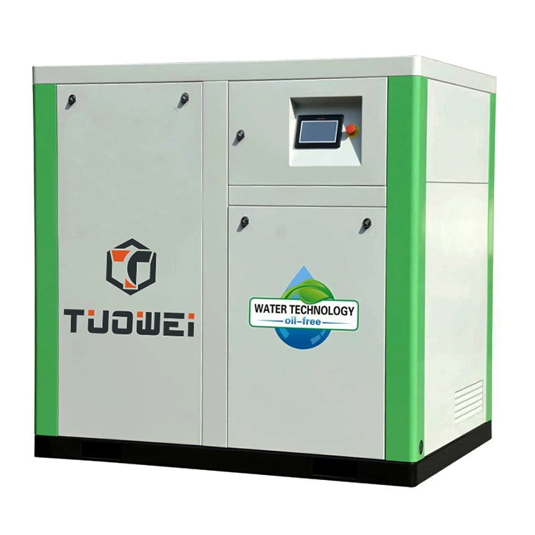 37kW 50hp compresor de aire de tornillo rotativo exento de aceite lubricado con agua Para la industria especial que necesita aire limpio