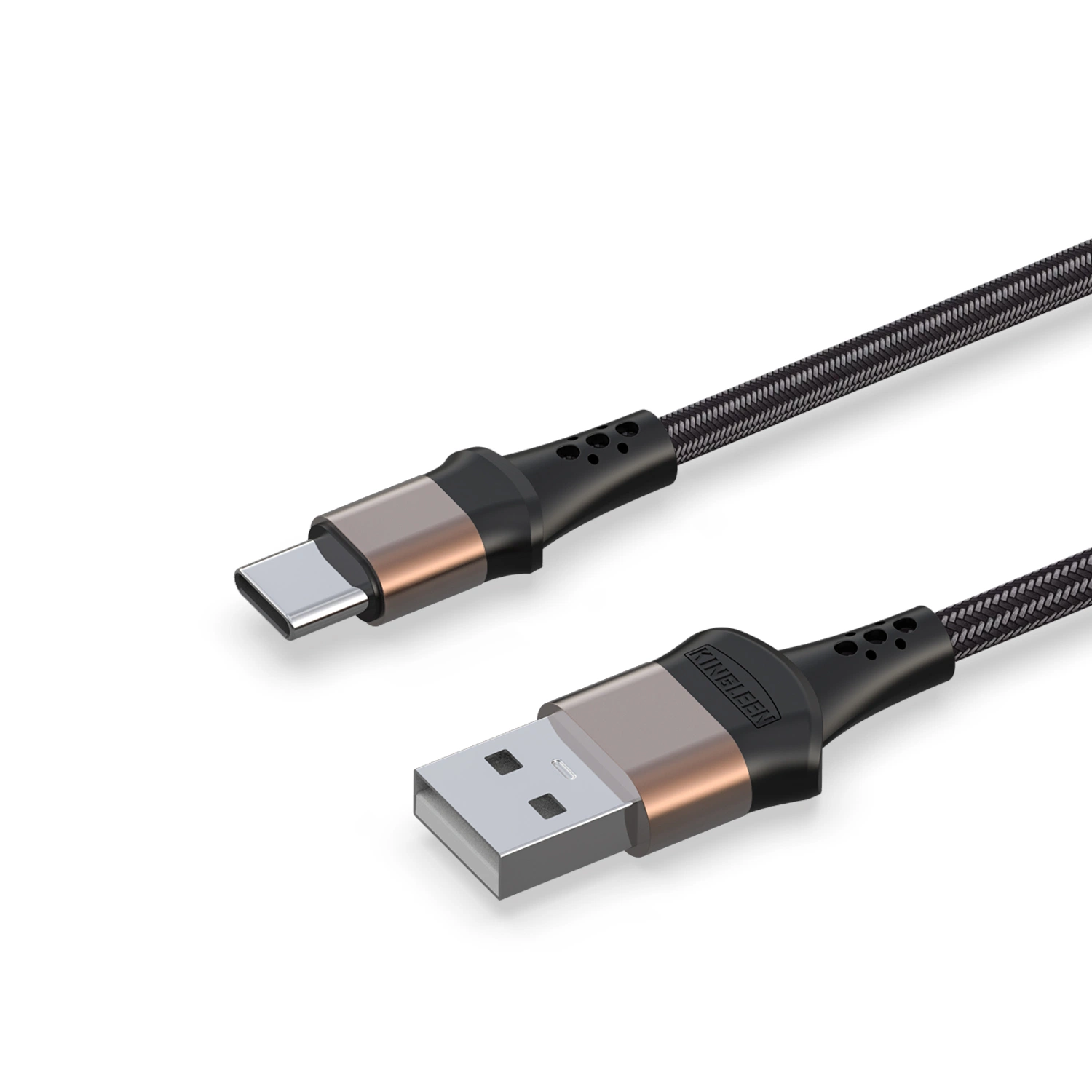 2m cable de nylon trenzado y tejido cable de datos 7ft USB-C. Carga y sincronización rápidas 2000mm Metal Aluminium Tipo C datos USB Cable