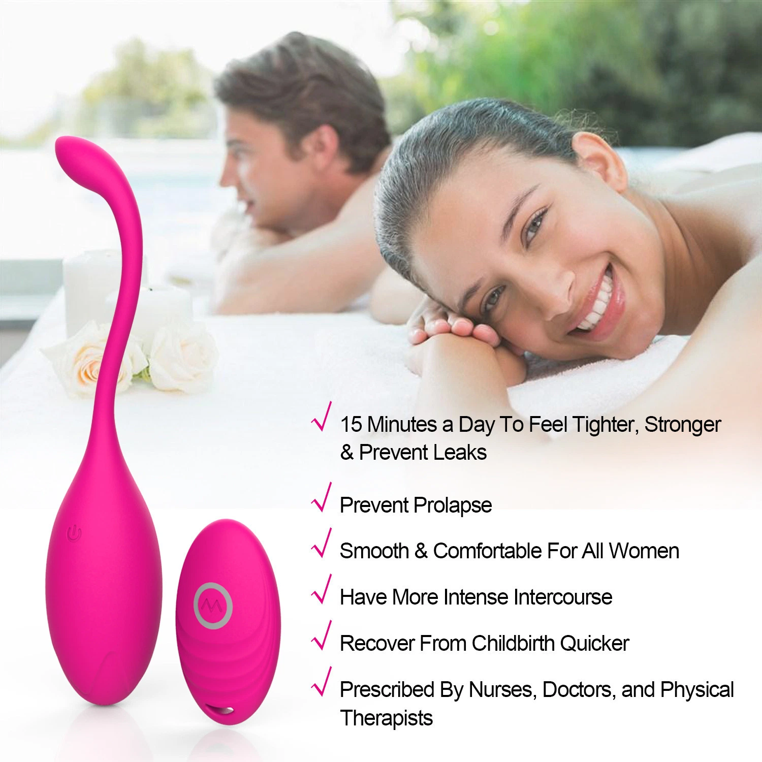 Mog USB Tadpole Control Remoto Huevo Vibrador para Juguete Sexual Femenino Huevo Vibrador Recargable Producto Sexual