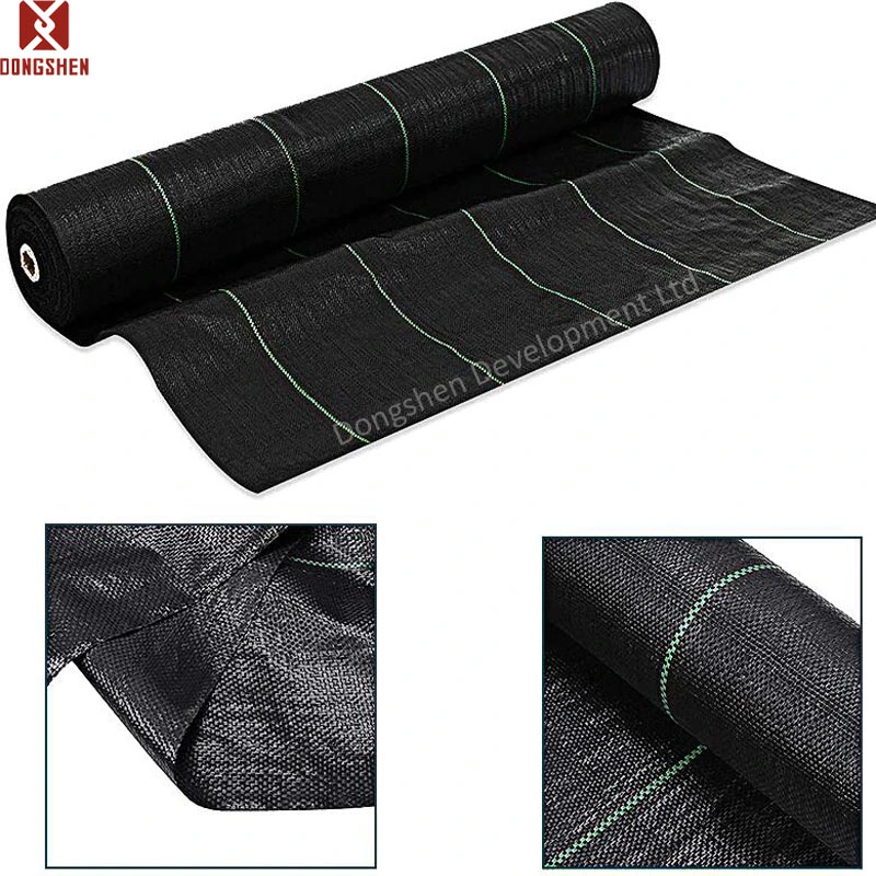 HDPE Woven Black Membrane Heavy Duty Weed Control Fabric Roll Mat Ground Cover Garden Landscape Weedmat