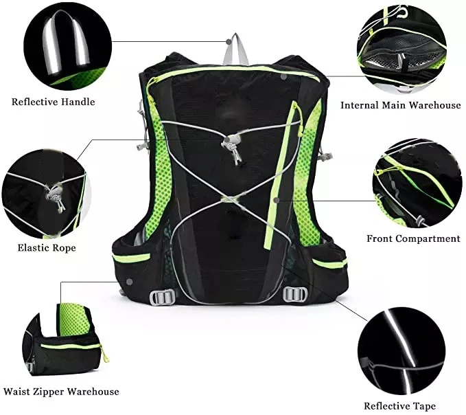 Carrera de running Hydration Vest Outdoors Hydration Pack Mochila para Marathon Correr Ciclismo Senderismo es ideal para hombres y mujeres