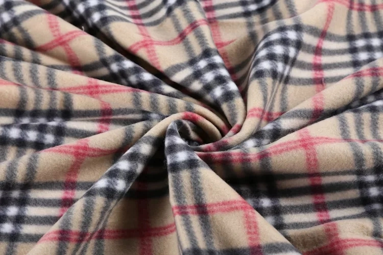 Custom Size Luxury Printed Two Sides Plaid Plain Polyester Fleece Throw Blanket