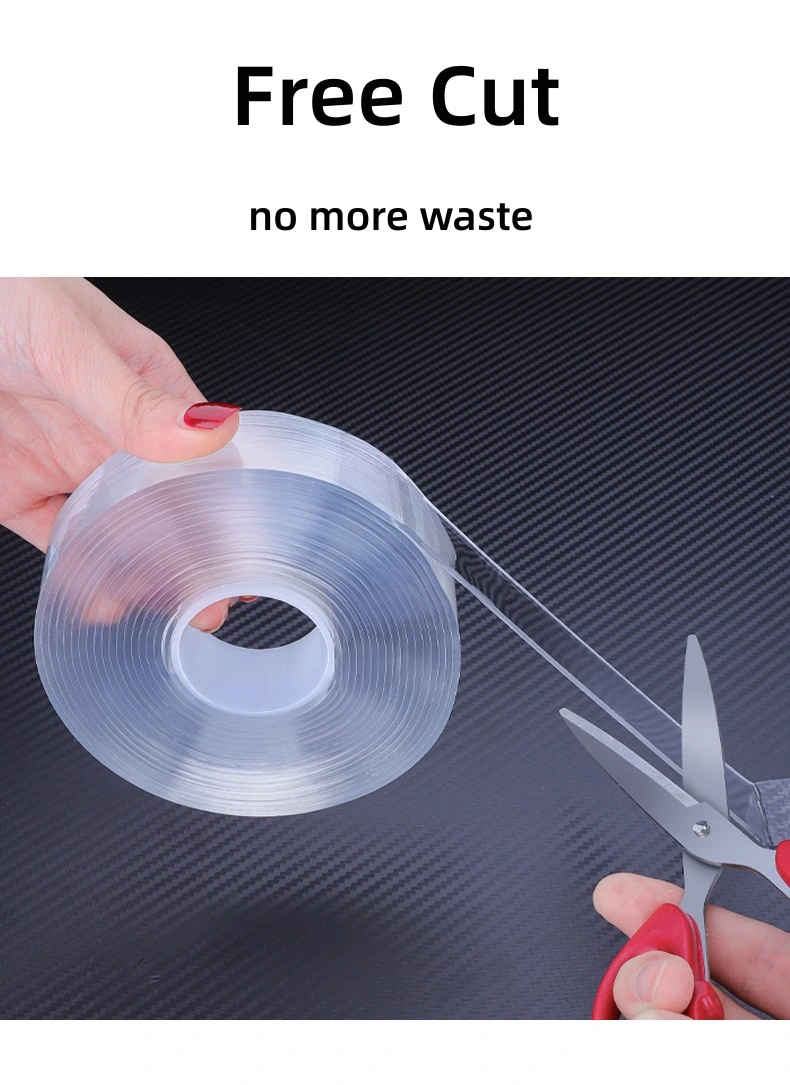 2mm*3cm*3m Double Sided Nano Tape, Heavy Duty Double Sided Adhesive Acrylic Tape, Clear Mounting Tape, Removable&Reusable Tape-Blue Film Nano Tape in OPP Bag