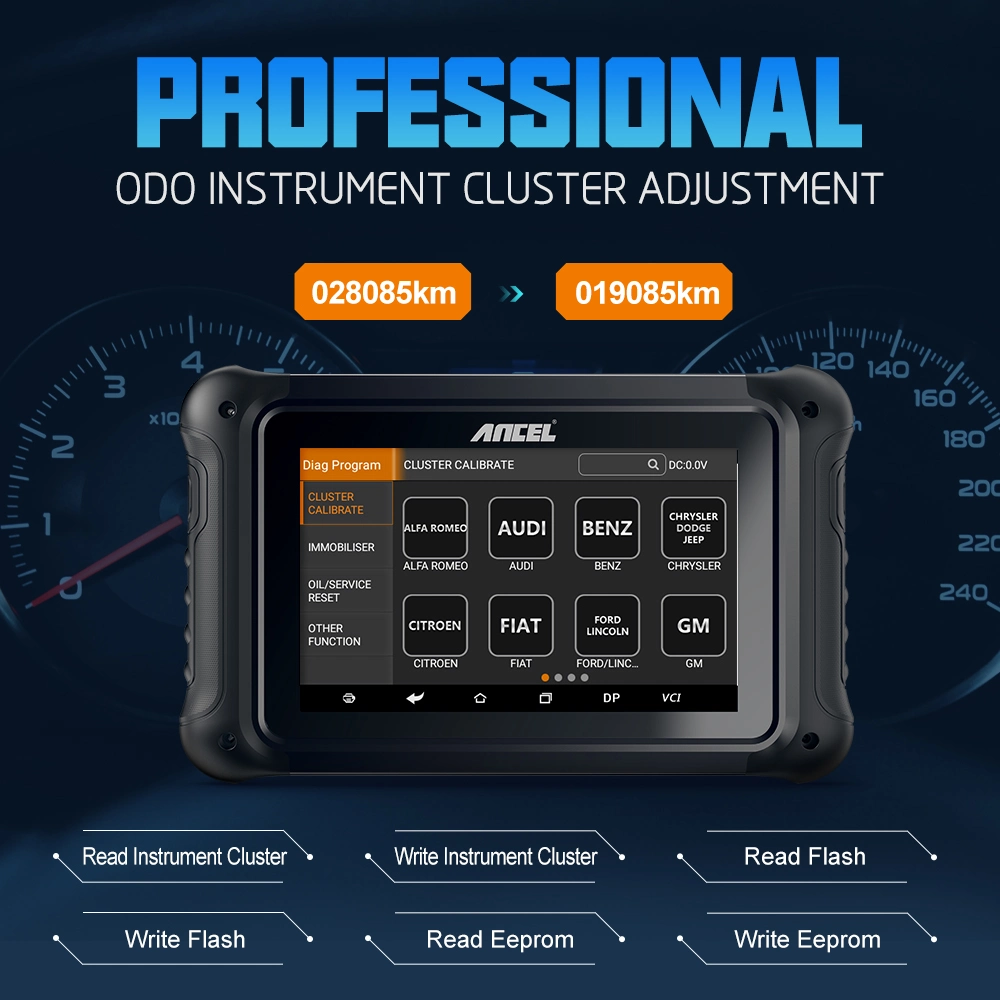 Ancel DP500 Coche programador clave de la herramienta de diagnóstico IMMO Odo Odo de ajuste del panel de instrumentos clave de Scanner OBD2 Herramienta de programación