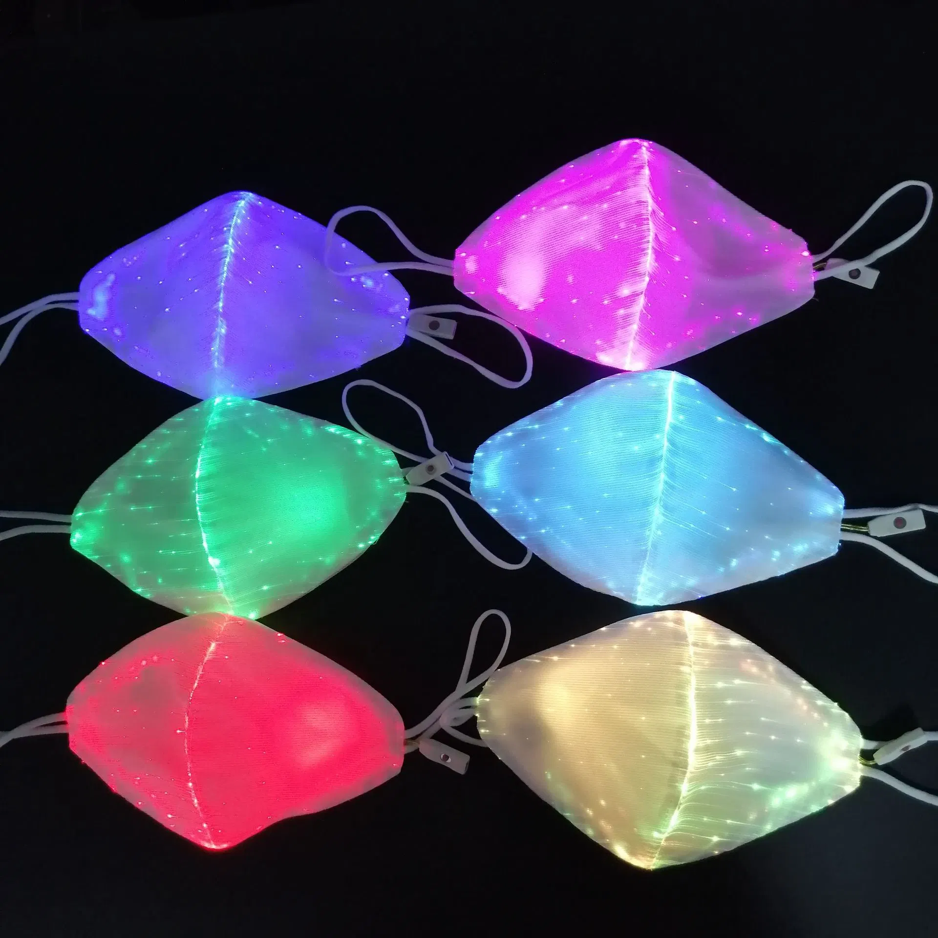 LED Luminous Charging Mask Cycling Mask Colorful Optical Fiber Fabric Bar KTV Trampoline Equipment