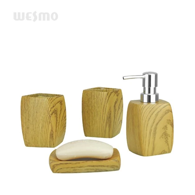 Bamboo Style Polyresin Bathroom Accessories