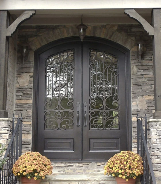 Popular Security Swing Wrought Iron Exterior Door for Home