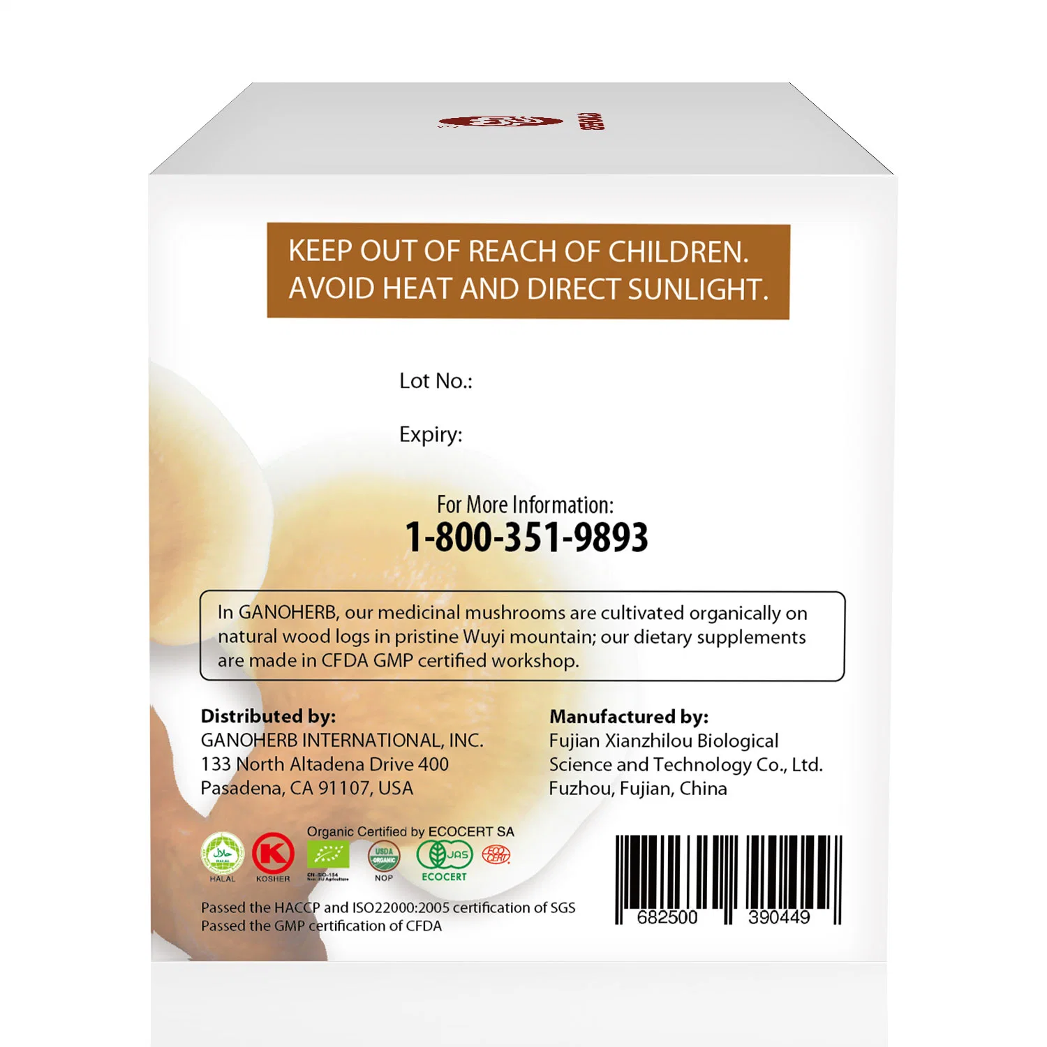 Private Label supplément naturel Organic Reishi Ganoderma Thé de coupe