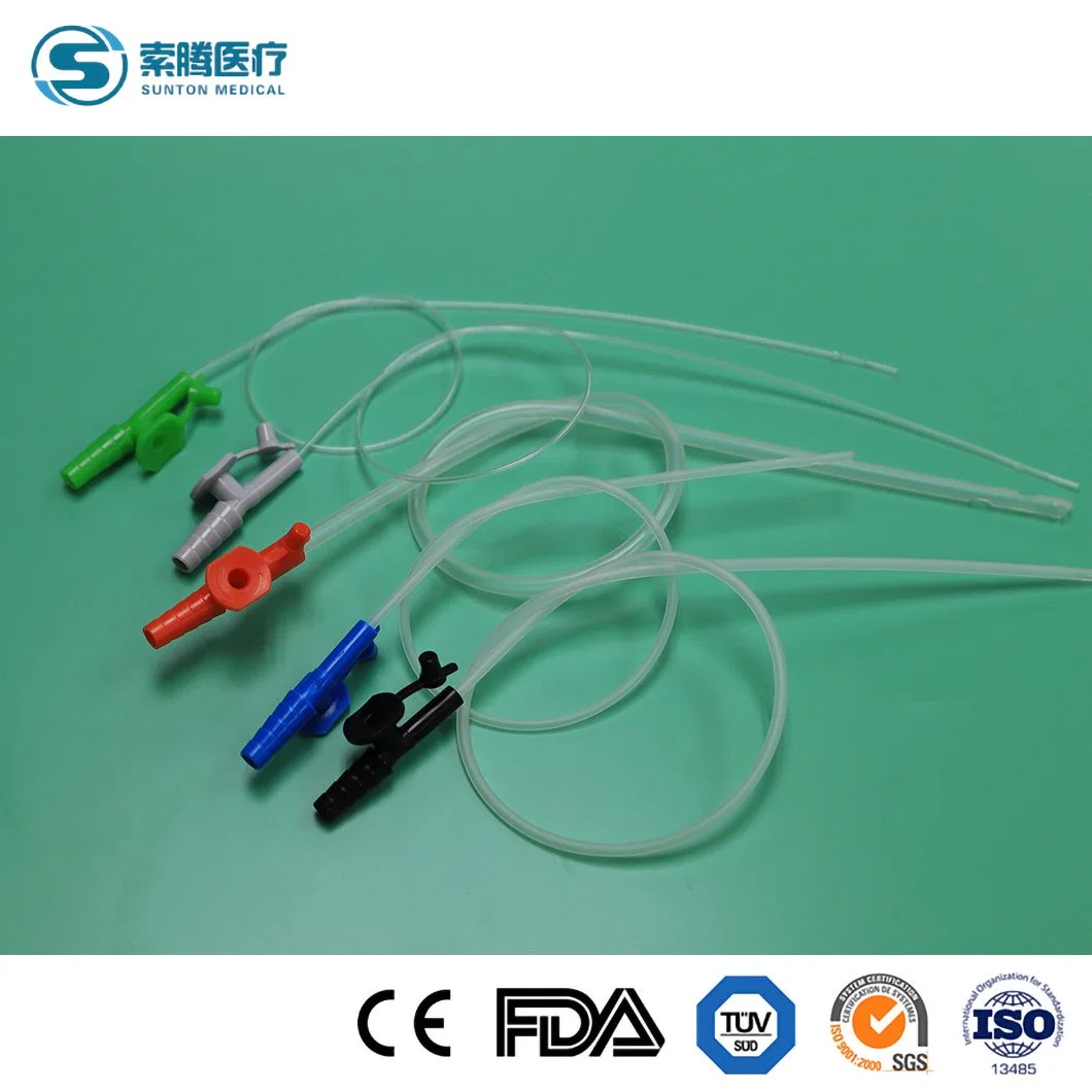 Suoton-freie Probe PVC-Absaug-Schleim-Katheter China Medical Supplies Absaugkatheter Herstellung Großhandel Kundenspezifischer Einweg-Absaugkatheter