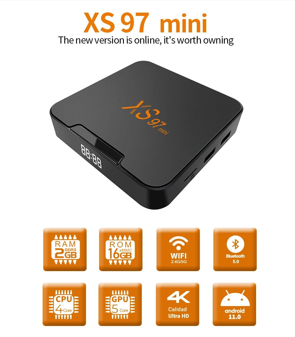 STB Android Quad Core RAM 4GB ROM 32GB 64GB 2.4G/5g WiFi 4K HD Settop Box S905W2 Smart Android 11 TV Box