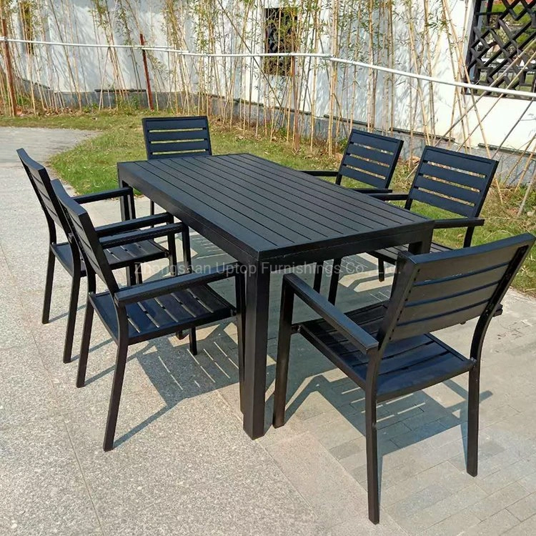 Dining Furniture Plastic Wooden Chairs and Tables Set for Outdoor (SP-OC722)