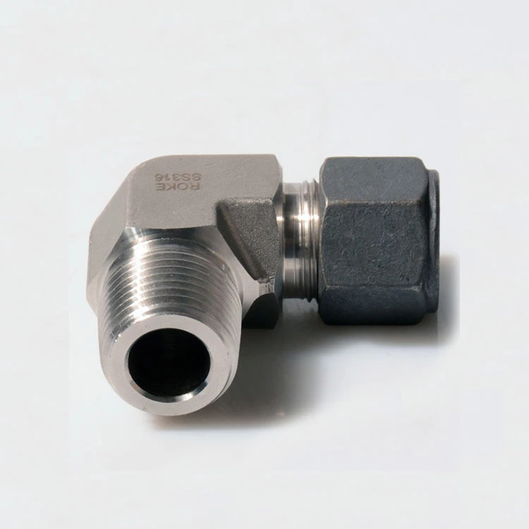 SS316 Stainless Steel Inch Single Ferrule Tube Fittings Male Elbows