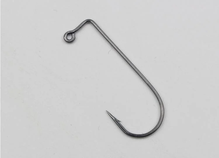 90 Degree Round Bend Heavy Wire Jig Hook-Pack of 25 (Black, 3/0)