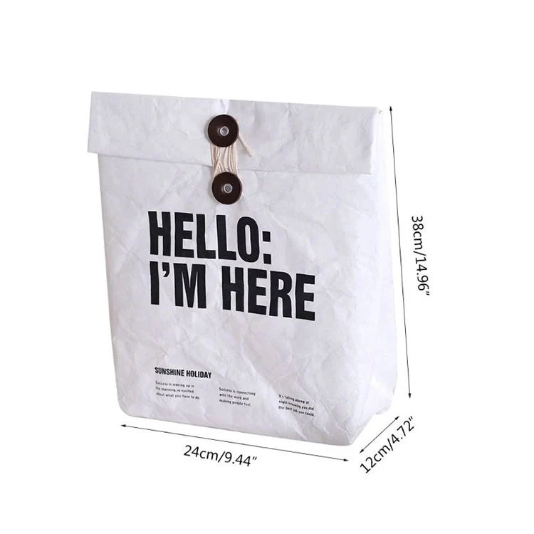 Wholesale/Supplier Hot Sale Reusable Durable Insulated Thermal DuPont Kraft Brown Paper Leakproof Waterproof Tyvek Cooler Lunch Bag