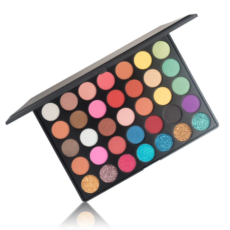 Hot Selling Pigmented Glitter Shimmer Makeup Private Label 35 Colors Eyeshadow Palette Cosmetic