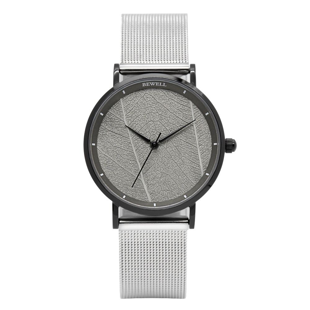 New Lady Watches Refined Stainless Steel Case and Mesh Band Real Leaf Dial 3ATM Water Resistant Woman Stainless Steel Watch