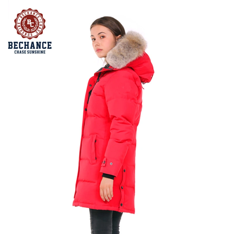 Chaqueta de plumón de invierno para mujer Long Red Casual Jacket