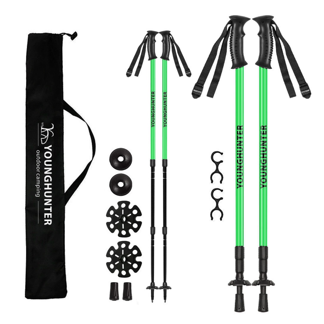 Polo de Trekking Antichoque Varillas de caminar ultraligeras Cañas de senderismo ajustables Muleta telescópica para bastones nórdicos