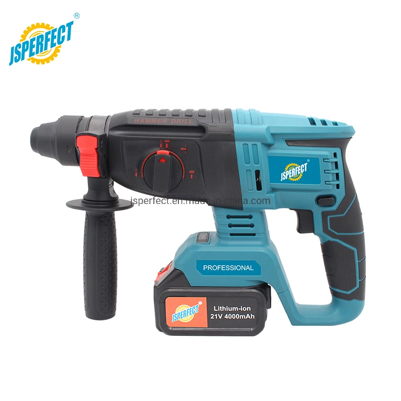 4 Function Brushless Cordless Rotary Hammer Drill Rechargeable Electric Hammer 26mm Impact Drill for 18V Battery