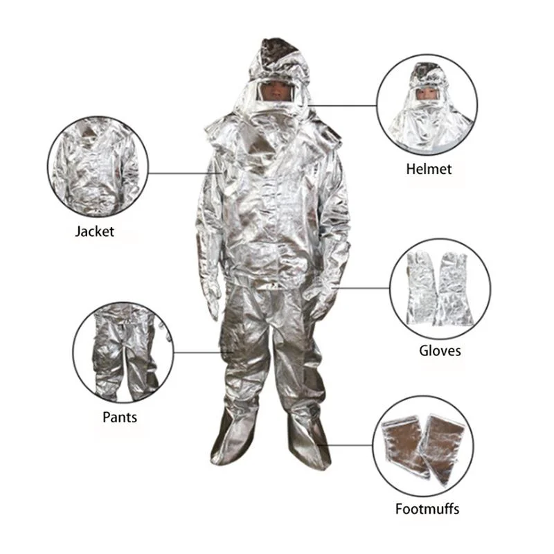 800-1300c grados Aluminized Fire Protective Suit traje ignífugo traje de bomberos Para la venta