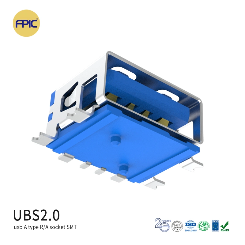 China Fpic USB a Type R/a Socket SMT