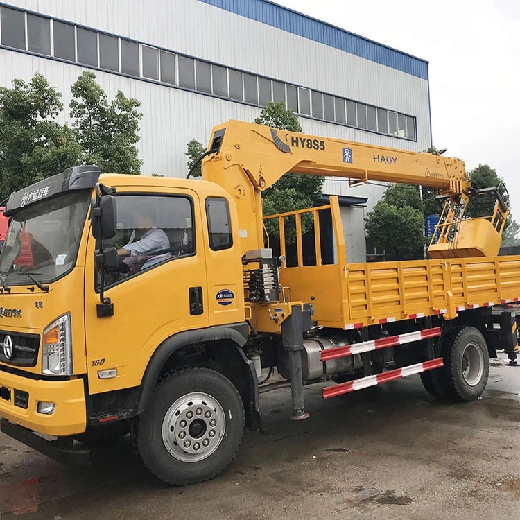 8 Ton Straight Boom Crane Telescopic Boom Truck with Crane Electric Pickup Truck Crane