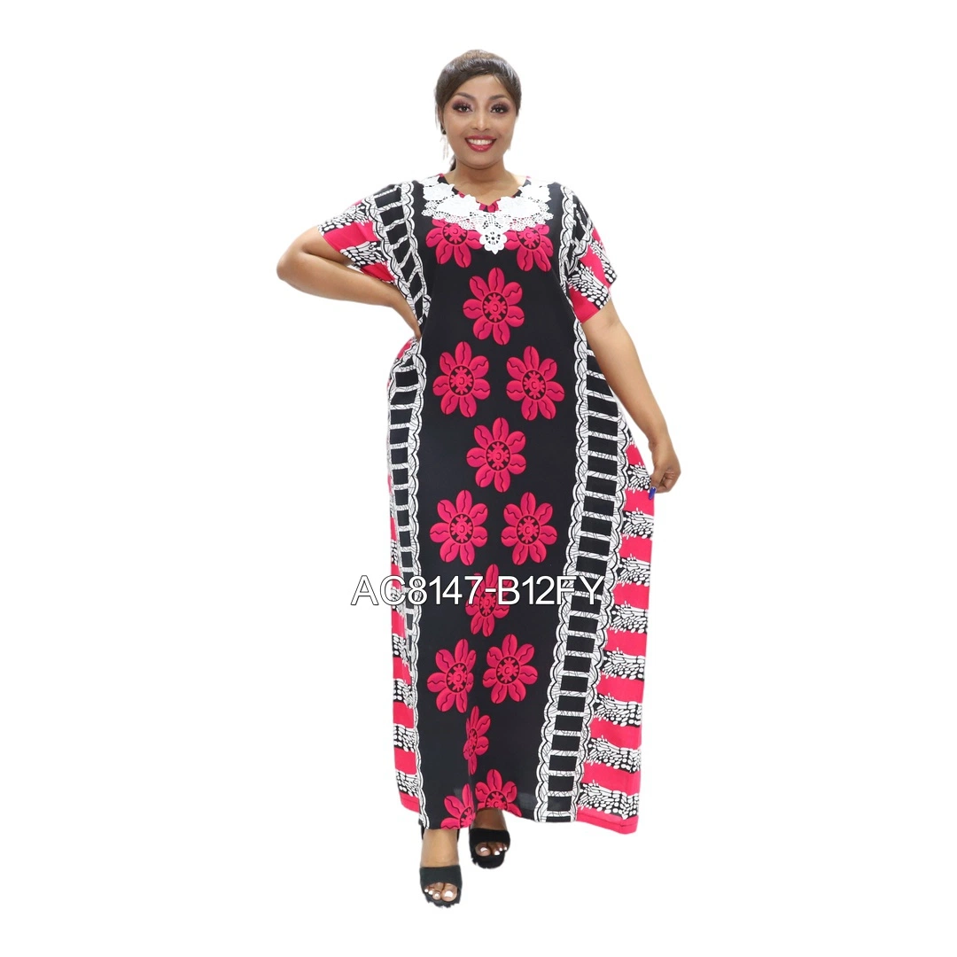 Afrika Kleid Baumwolle Caftan A-Linie Kleid Ethnische Kleidung Baumwollrock Kaftan