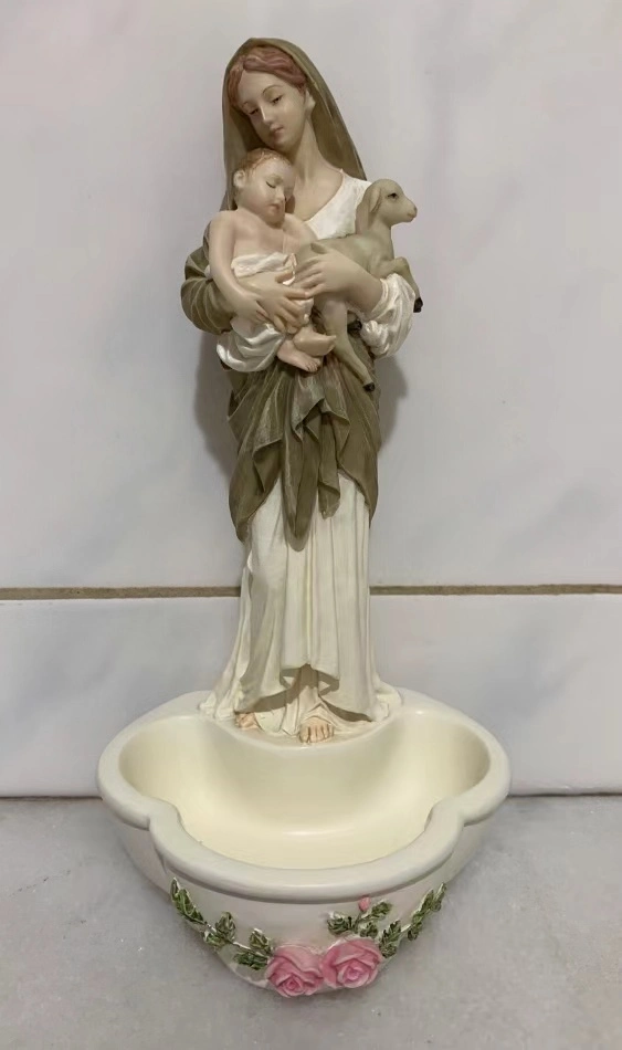 Fábrica de OEM de resina personalizada estatua religiosa decoración religión Sagrado Corazón de Jesús religión mercancías talla religiosa escultura fabricante en China