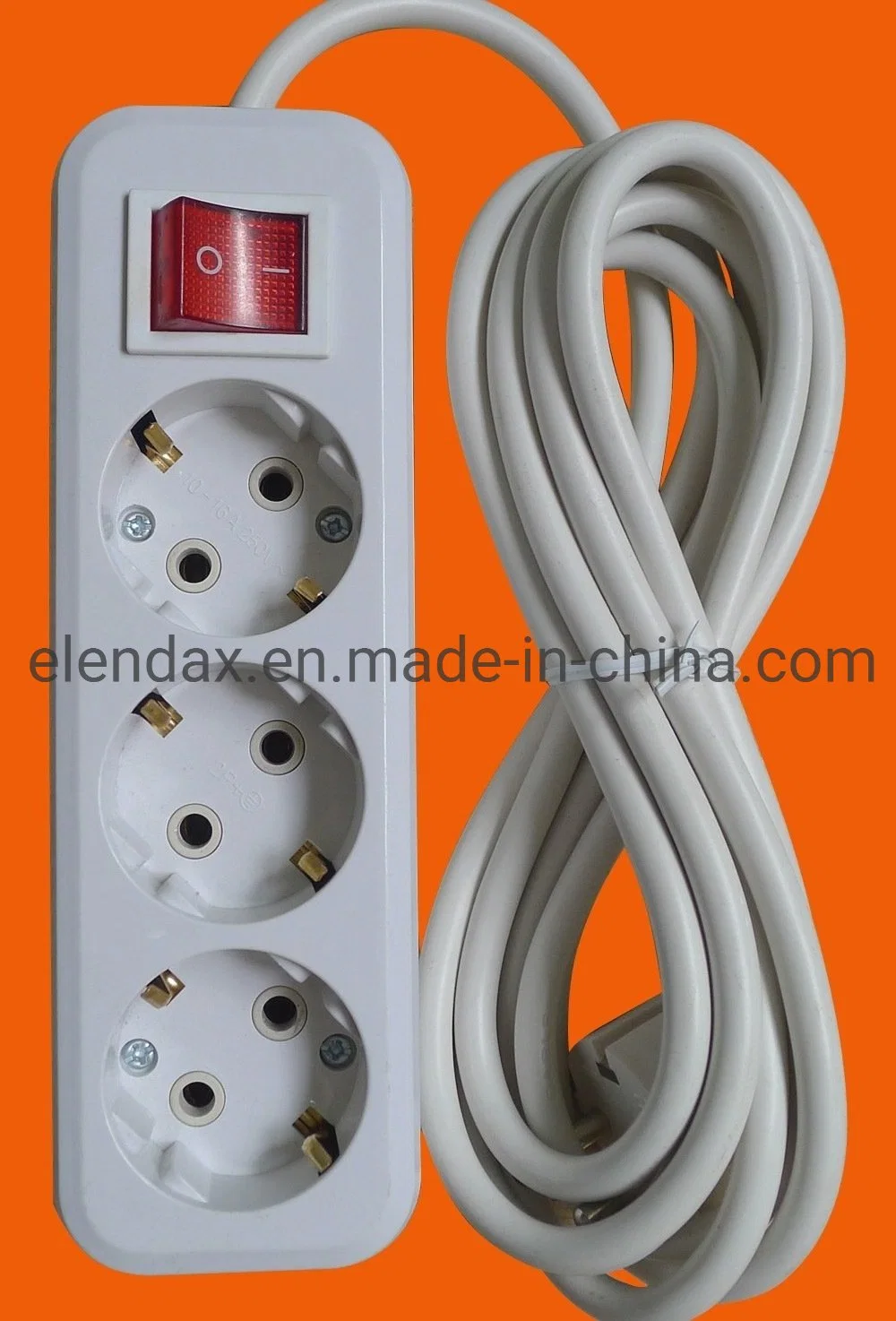 3 Way EU Standard European Electric Socket, Power Strip, (E8003ES)