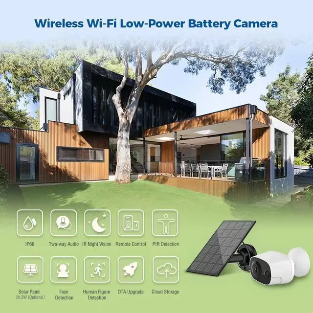 2MP 4G Solar WiFi IP Camera Smart IP Camera Wireless Security PTZ Camera Built-in 18650 Battery PIR Motion Surveillance Tuya Outdoor Smart Home Security Camera